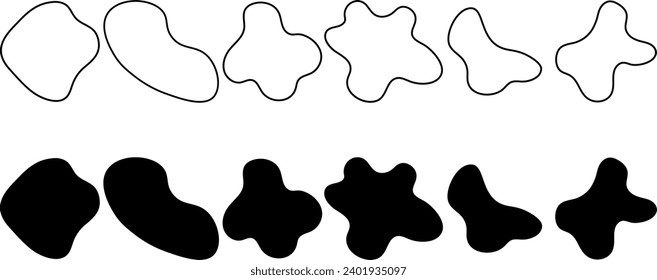 outline silhouette simple liquid shape set