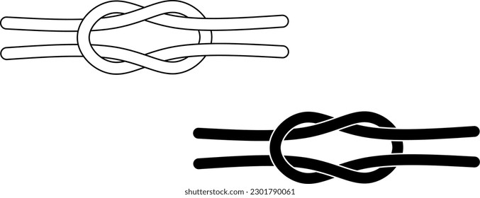 outline silhouette square knot icon set isolated on white background