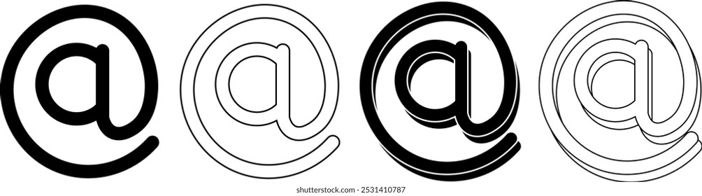 outline silhouette at symbol set