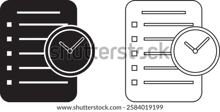 outline silhouette transaction history icon set