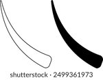 outline silhouette tusks ivory icon set