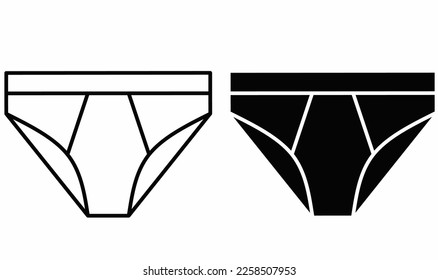 outline silhouette underwear icon set isolated on white background