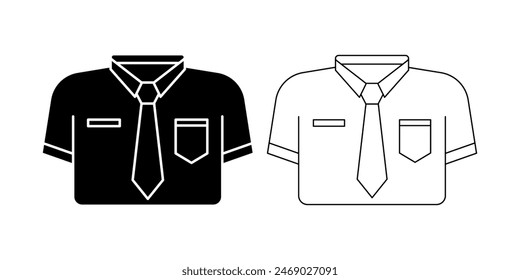 outline silhouette uniform icon set