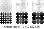 outline silhouette Weave fabric icon set