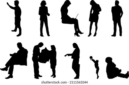 Outline Silhouettes People Contour Drawing People Stock Vector (Royalty ...