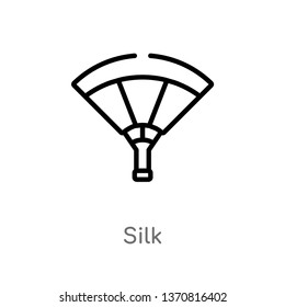 outline silk vector icon. isolated black simple line element illustration from asian concept. editable vector stroke silk icon on white background