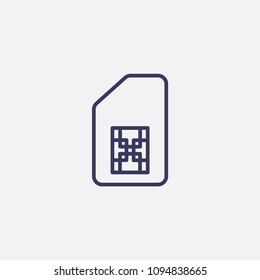 Outline sim card icon illustration,vector number sign symbol
