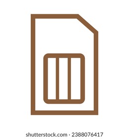 Outline sim card icon and vector