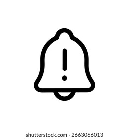 Outline Simple Alert Bell Notification Sign Shape Icon Element Design
