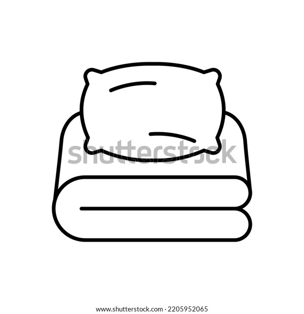 Outline Simple Bed Linen Black Vector Stock Vector (Royalty Free