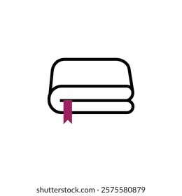 Outline simple blanket black vector icon. EPS 10.. Outline illustration on white. Weighted blankets. Isolated on white.. Home warm textile for sleep.. For