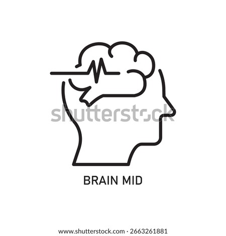Outline Simple Brain Signal Head Silhouette Graphic Symbol Icon