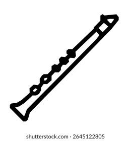 Contorno simples Clarinete Vento Instrumento Esboço Instrumento Musical Ilustração