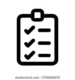 Umreißen einer einfachen Zwischenablage-Checkliste mit Auswahlfeldern Shape-Symbol
