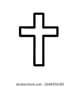 Outline Simple Cross Shape Sign Religious Symbol Clip Art
