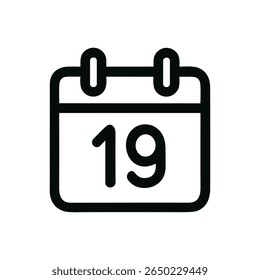 Elemento Gráfico Do Ícone Do Calendário De Data Simples Do Tópico Dia Dezenove