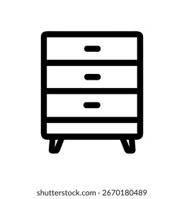 Umriss Einfache Schublade minimalistischer Stil Möbel Innenelement Symbol