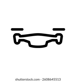 Outline simple drone frame body structure representing unmanned aerial technology clearly