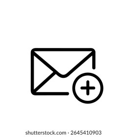 Esquema Simple Email Añadir Notificación Mensaje Icono Elemento de signo