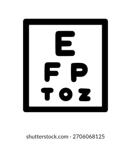 Outline Simple Eye Chart Illustration Symbol Healthcare and Medicine Icon