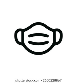 Outline Simple Face Mask Protection Accessory Line Art Icon Design
