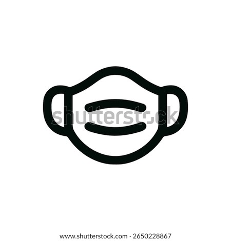 Outline Simple Face Mask Protection Accessory Line Art Icon Design
