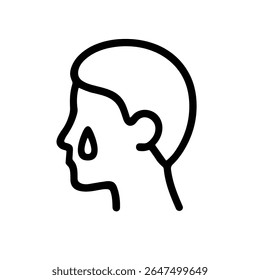 Outline Simple Face Sad Crying Line Art Icon Illustration