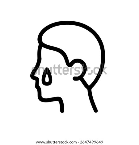 Outline Simple Face Sad Crying Line Art Icon Illustration