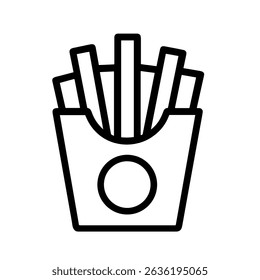 Outline Simple French Fries in a Box Fast Food Icon