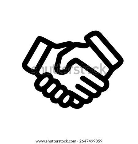 Outline Simple Handdrawn Handshake Deal Agreement Gesture Partnership Icon
