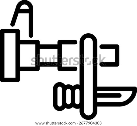Outline Simple Handdrawn Harpoon Spear Fishing Weapon Icon