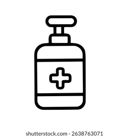 Outline Simple Handdrawn Sanitizer Bottle With Pump Healthcare Icon Element