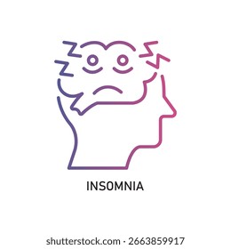 Outline Simple Head Brainstorming Stress Line Art Style Icon Symbol
