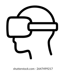 Outline Simple Head Wearing Virtual Reality Headset Futuristic Technology Icon