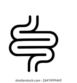 Outline Simple Human Intestine Anatomy Organ System Medical Icon