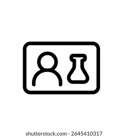 Contorno do Cartão de Identificação Simples com o Símbolo do Ícone do Balão de Laboratório