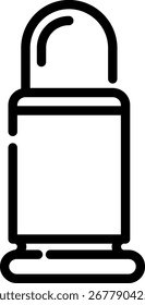 Esquema Línea simple Dibujo Munición de bala Estilo minimalista Icono de arma