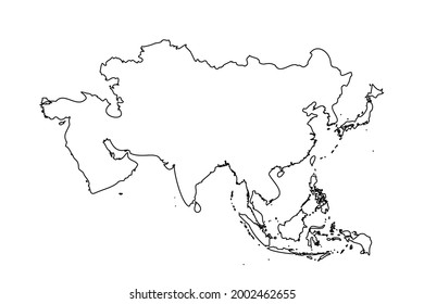 Umriss einer einfachen Karte Asiens
