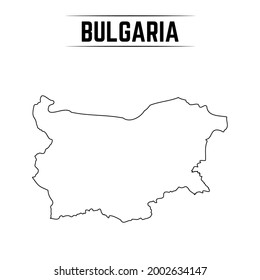 Outline Simple Map of Bulgaria