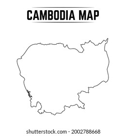 Outline Simple Map of Cambodia