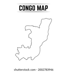 Outline Simple Map of Congo