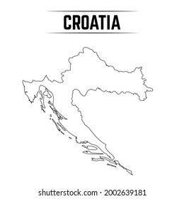Outline Simple Map of Croatia