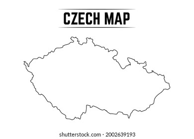 Outline Simple Map of Czech Republic