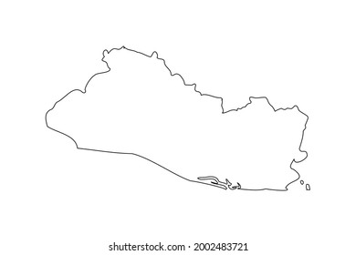 Outline Simple Map of El Salvador