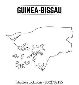 Outline Simple Map of Guinea Bissau