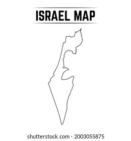Outline Simple Map of Israel