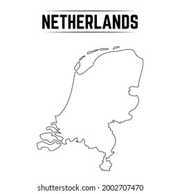 Outline Simple Map of Netherlands