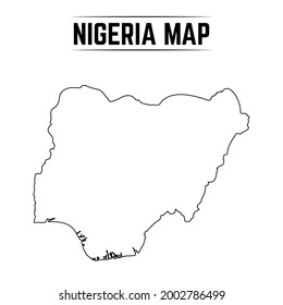 Outline Simple Map Nigeria Stock Vector Royalty Free 2002786499   Outline Simple Map Nigeria 260nw 2002786499 