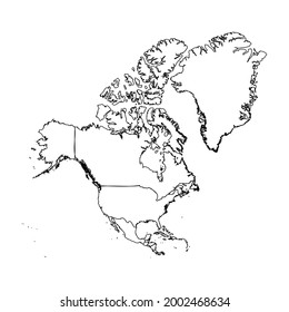 Esbozo Mapa simple de América del Norte