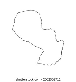 Outline Simple Map of Paraguay